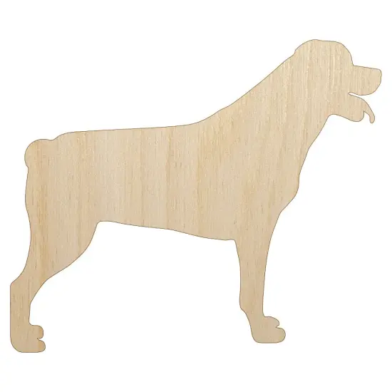 Rottweiler Dog Solid Unfinished Wood Shape Piece Cutout for DIY Craft Projects {1}