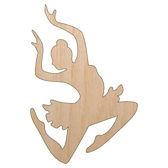 Graceful Ballerina Leaping Unfinished Wood Shape Piece Cutout for DIY Craft Projects {2}