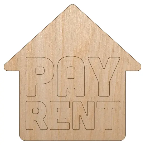 Pay Rent Planner Sticker Unfinished Wood Shape Piece Cutout for DIY Craft Projects {7}