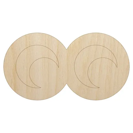 Cute Cartoon Eyes Looking to Side Unfinished Wood Shape Piece Cutout for DIY Craft Projects {1}