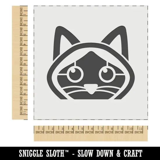 Peeking Siamese Cat Wall Cookie DIY Craft Reusable Stencil {1}