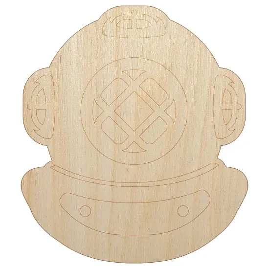 Antique Vintage Deep Sea Diving Helmet Unfinished Wood Shape Piece Cutout for DIY Craft Projects {7}
