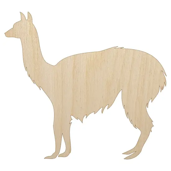Llama Solid Unfinished Wood Shape Piece Cutout for DIY Craft Projects {1}