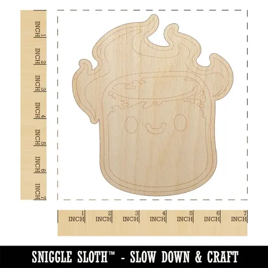 Cute Kawaii Toasted Marshmallow Unfinished Wood Shape Piece Cutout for DIY Craft Projects {1}