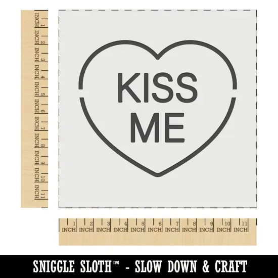 Kiss Me Conversation Heart Love Valentine's Day Wall Cookie DIY Craft Reusable Stencil {1}