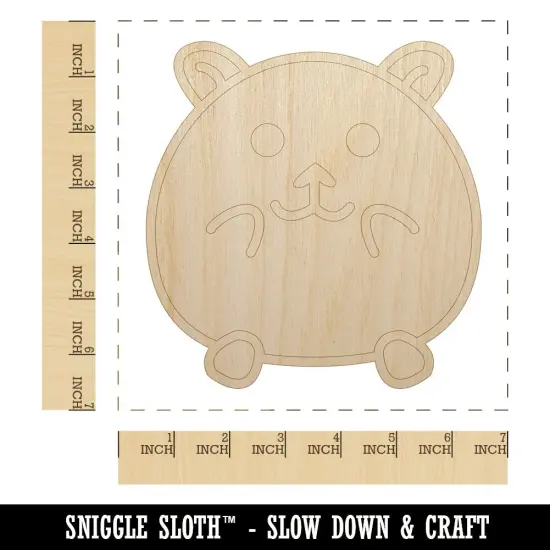 Happy Hamster Unfinished Wood Shape Piece Cutout for DIY Craft Projects {1}