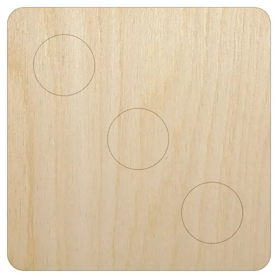 Three 3 Dice Die Unfinished Wood Shape Piece Cutout for DIY Craft Projects {1}