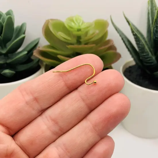 100 or 500 Pieces: Gold Plated Shepherd Fish Hook Earring Wires {2}