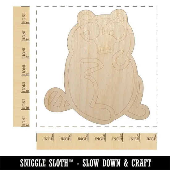 Wary Beaver Doodle Unfinished Wood Shape Piece Cutout for DIY Craft Projects {1}