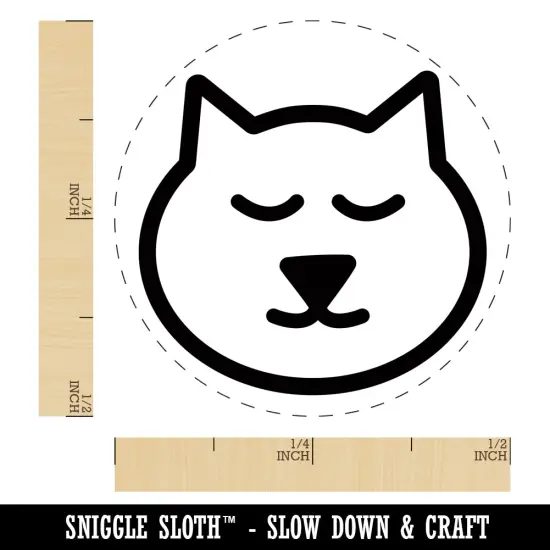 Cat Face Self-Inking Rubber Stamp for Stamping Crafting Planners Fuchsia {1}