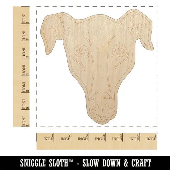 Greyhound Dog Head Unfinished Wood Shape Piece Cutout for DIY Craft Projects {1}