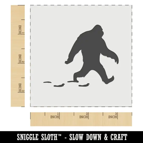 Bigfoot Sasquatch Walking with Footprint Trail Wall Cookie DIY Craft Reusable Stencil {5}