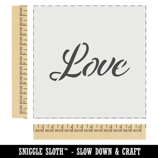 Love Cursive Text Wall Cookie DIY Craft Reusable Stencil {1}