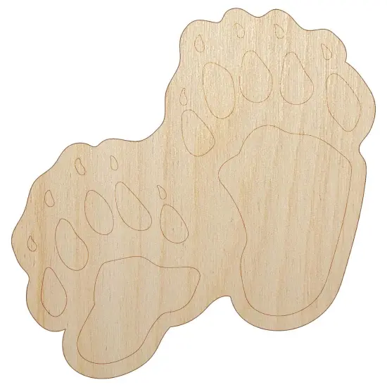 Bear Tracks Animal Paw Prints Unfinished Wood Shape Piece Cutout for DIY Craft Projects {1}