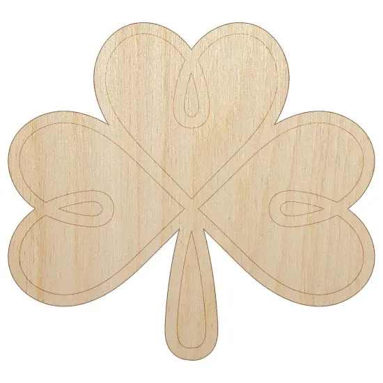 Three Leaf Clover Shamrock Tribal Celtic Knot Unfinished Wood Shape Piece Cutout for DIY Craft Projects {2}