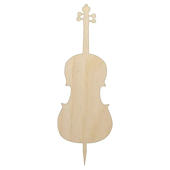 Cello Music Instrument Silhouette Unfinished Wood Shape Piece Cutout for DIY Craft Projects {7}