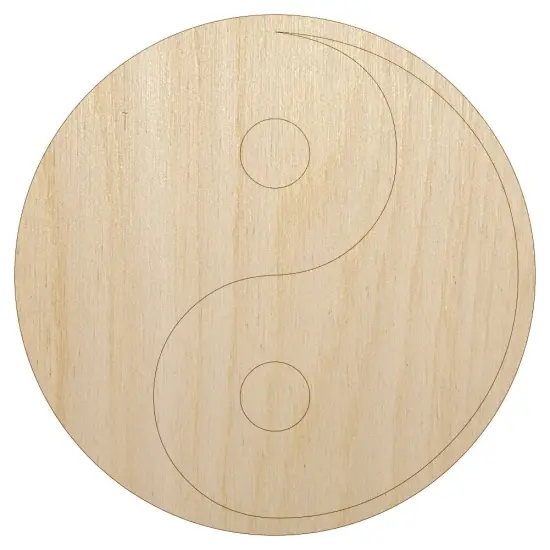 Yin and Yang Symbol Unfinished Wood Shape Piece Cutout for DIY Craft Projects {1}