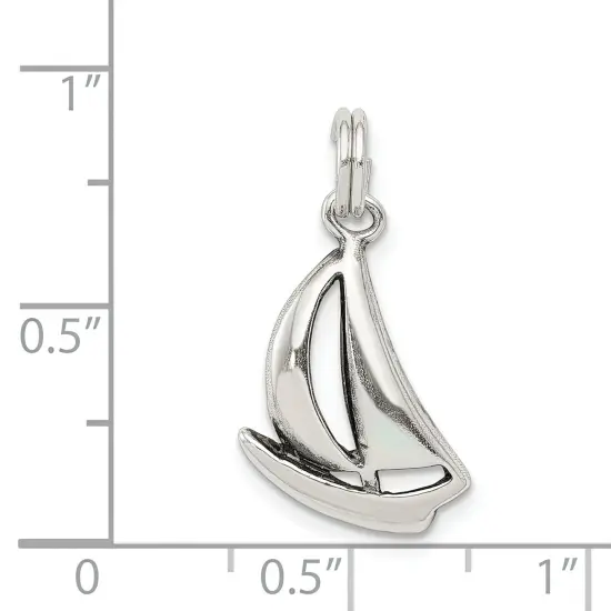 Sterling Silver Sailboat Charm Jewelry Boat Jewelry 20mm x 12mm {5}