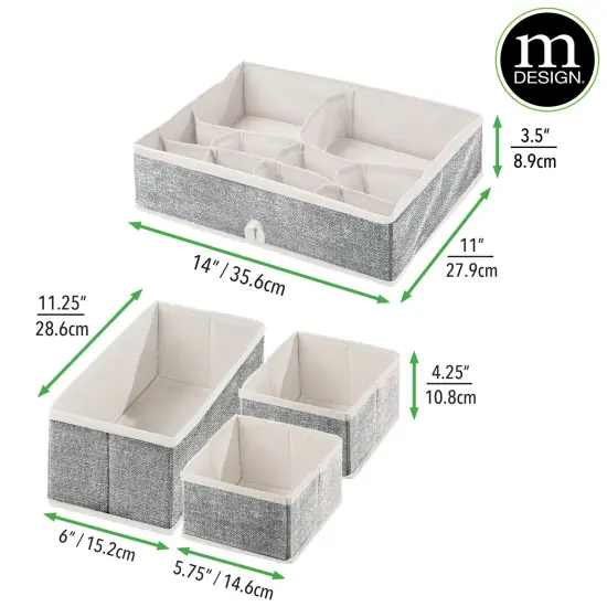 mDesign Fabric Nursery Divided Drawer Storage Bin {3}