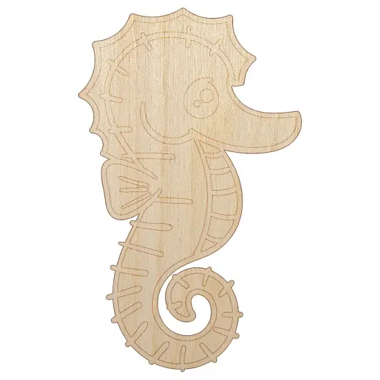 Kawaii Seahorse Unfinished Wood Shape Piece Cutout for DIY Craft Projects {7}