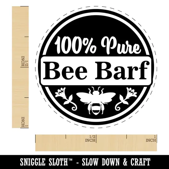 100% Pure Bee Barf Honey for Apiarist Beekeeper Self-Inking Rubber Stamp for Stamping Crafting Planners Black {1}