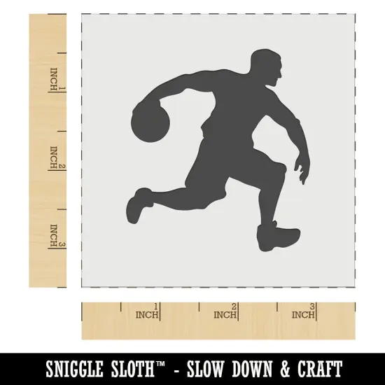 Basketball Player Dribbling Ball Running Wall Cookie DIY Craft Reusable Stencil {6}