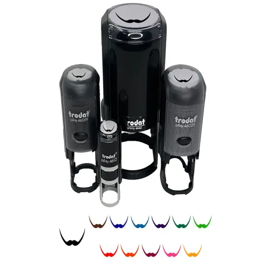 Dali Mustache Moustache Silhouette Self-Inking Rubber Stamp for Stamping Crafting Planners Green {7}