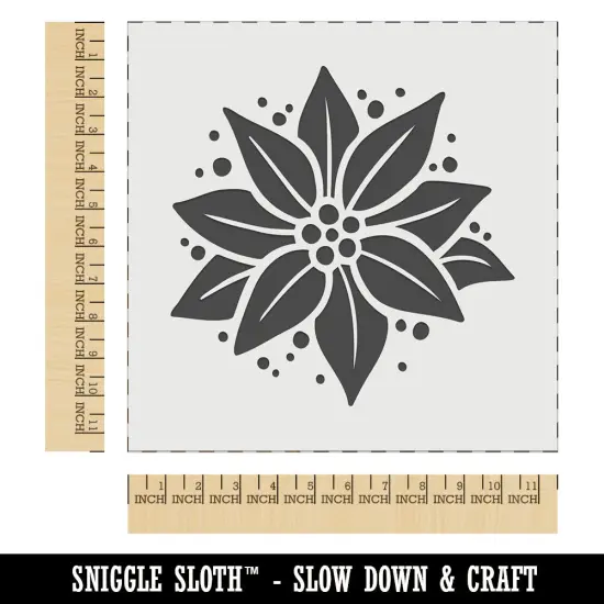 Poinsettia Flower Christmas Wall Cookie DIY Craft Reusable Stencil {1}