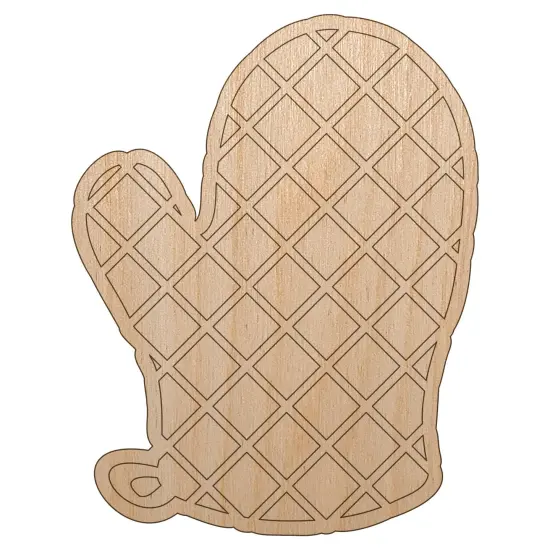 Oven Mitt Unfinished Wood Shape Piece Cutout for DIY Craft Projects {7}