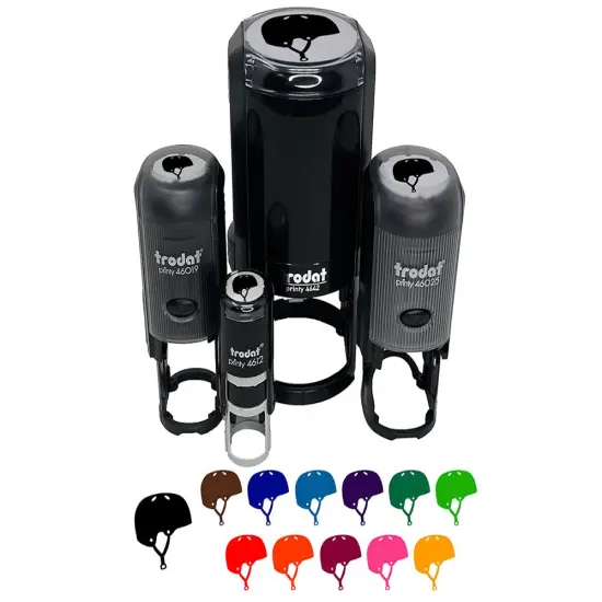 Skateboarding Sports Helmet Self-Inking Rubber Stamp for Stamping Crafting Planners Red {7}