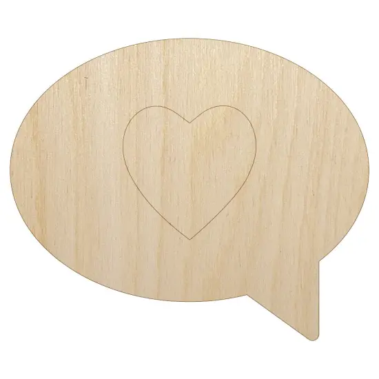 Heart Love in Text Callout Unfinished Wood Shape Piece Cutout for DIY Craft Projects {7}