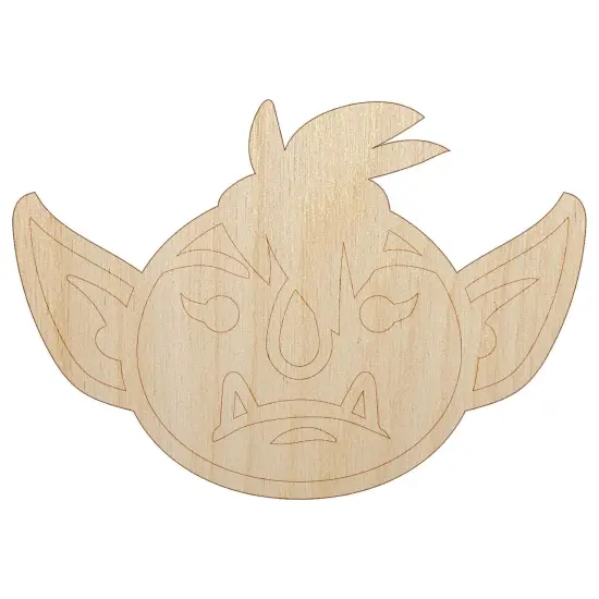 Goblin Female Character Face Unfinished Wood Shape Piece Cutout for DIY Craft Projects {7}