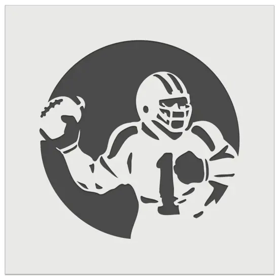 American Football Quarterback Throwing Ball Wall Cookie DIY Craft Reusable Stencil {7}