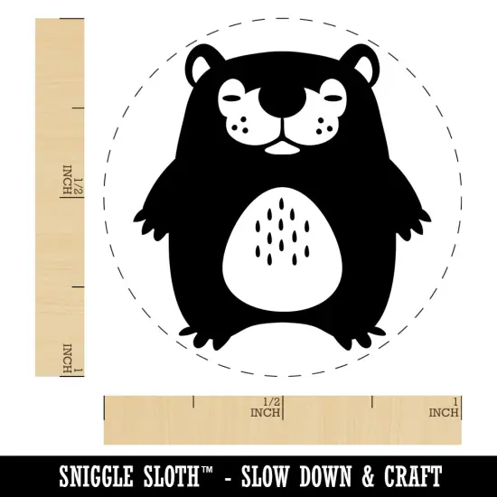 Cute Sleepy Baby Bear Self-Inking Rubber Stamp for Stamping Crafting Planners Black {1}