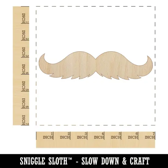 Gunslinger Mustache Moustache Silhouette Unfinished Wood Shape Piece Cutout for DIY Craft Projects {1}