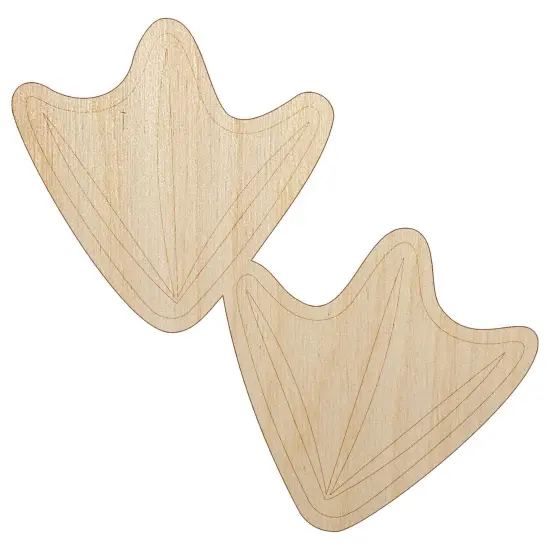 Duck Tracks Footprints Unfinished Wood Shape Piece Cutout for DIY Craft Projects {7}