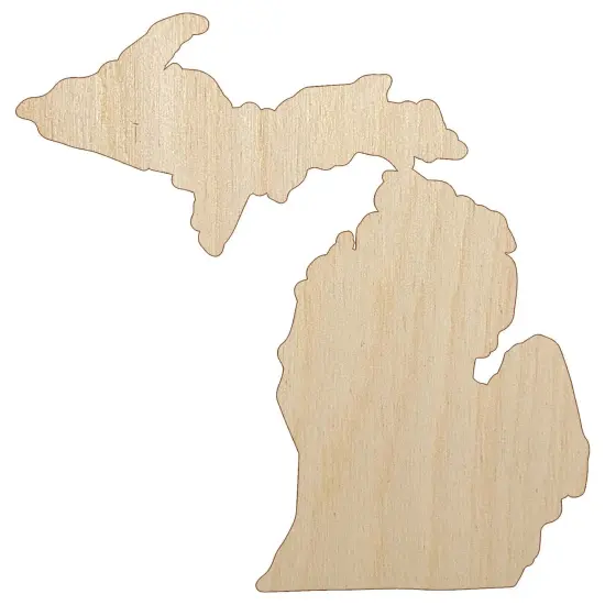 Michigan State Silhouette Unfinished Wood Shape Piece Cutout for DIY Craft Projects {2}