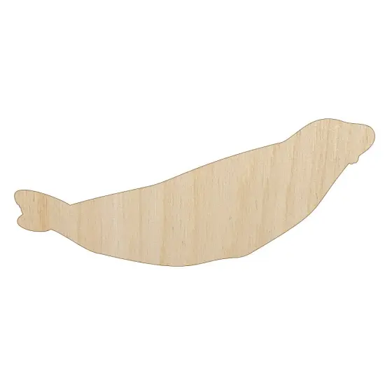 Seal on Tummy Solid Unfinished Wood Shape Piece Cutout for DIY Craft Projects {1}