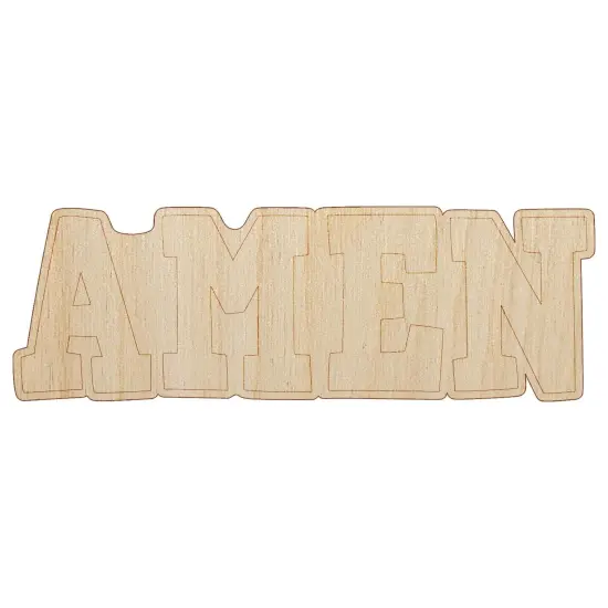 Amen Fun Text Prayer Praying Unfinished Wood Shape Piece Cutout for DIY Craft Projects {7}