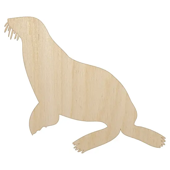 Sea Lion Solid Unfinished Wood Shape Piece Cutout for DIY Craft Projects {1}
