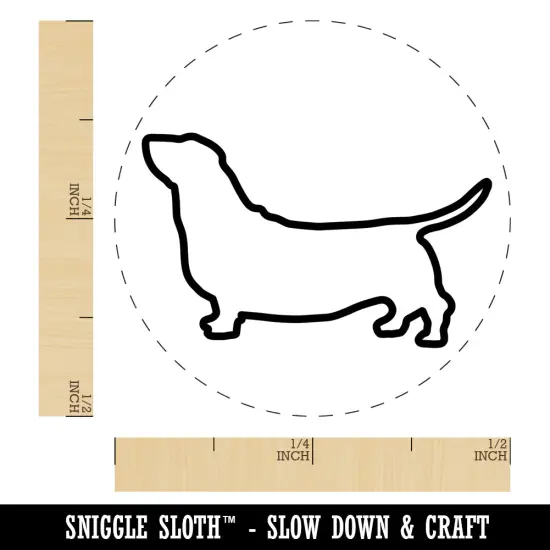 Basset Hound Dog Outline Self-Inking Rubber Stamp for Stamping Crafting Planners UV {1}