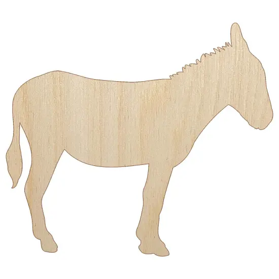 Donkey Silhouette Solid Unfinished Wood Shape Piece Cutout for DIY Craft Projects {7}