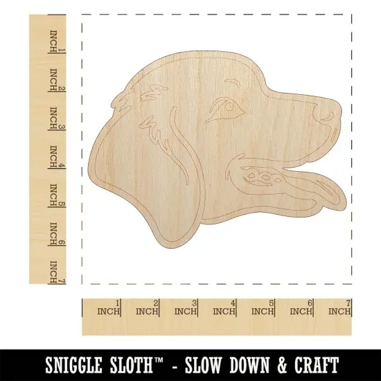 Golden Retriever Head Unfinished Wood Shape Piece Cutout for DIY Craft Projects {1}
