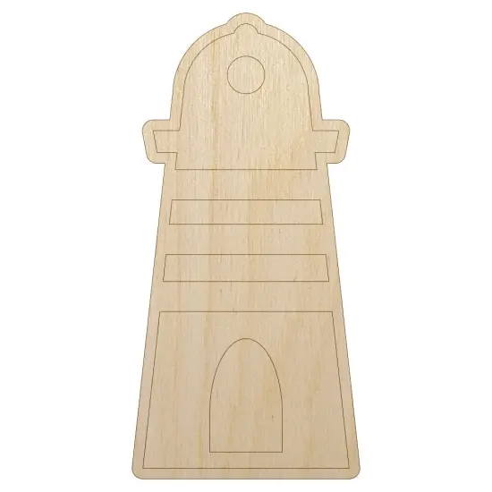 Lighthouse Striped Unfinished Wood Shape Piece Cutout for DIY Craft Projects {1}