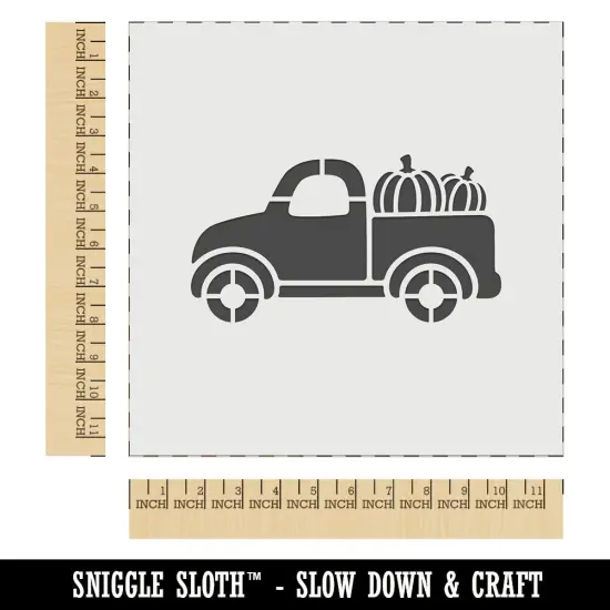 Cute Truck with Pumpkins Fall Harvest Wall Cookie DIY Craft Reusable Stencil {1}