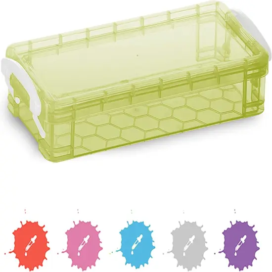 Enday Stackable Plastic Pencil Case Purple {3}