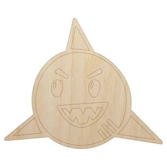 Shark Face Doodle Unfinished Wood Shape Piece Cutout for DIY Craft Projects {7}