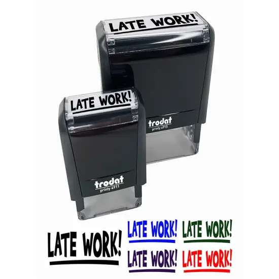 Late Work School Teacher Self-Inking Rubber Stamp Ink Stamper for Business Office Black {1}