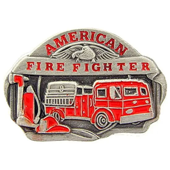 American Firefighter Pin Red 1" {1}