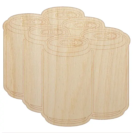 Beer Soda Drink Six Pack Unfinished Wood Shape Piece Cutout for DIY Craft Projects {7}